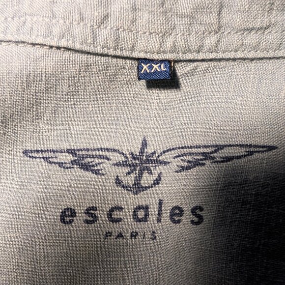 Effortless Chic: Escales Paris Limited Edition Blue Linen Shirt - Picture 11 of 12